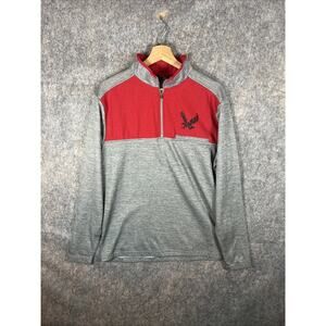 Eastern Washington Eagles 1/4 Zip Pullover Long Sleeve Shirt Mens Medium